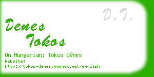 denes tokos business card